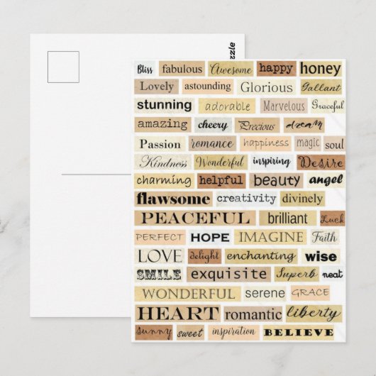 Positive Worte Postkarte (Vorne/Hinten)