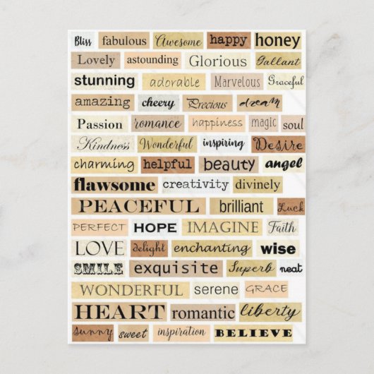 Positive Worte Postkarte (Vorderseite)