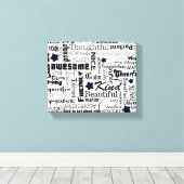 Positive Worte Typografie Leinwanddruck (Insitu (Holzboden))