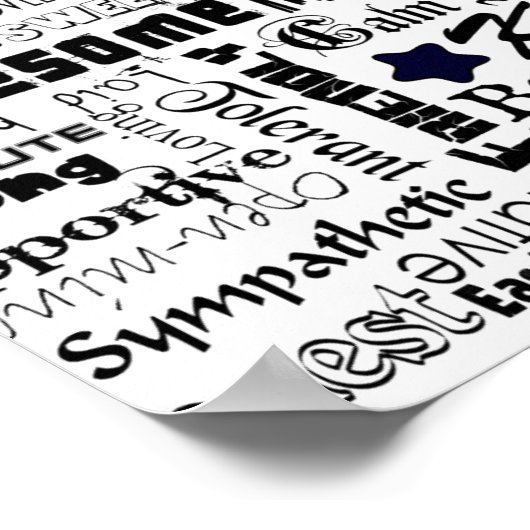 Positive Worte Typografie Poster (Ecke)