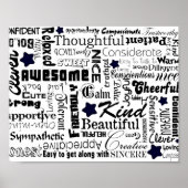 Positive Worte Typografie Poster (Vorne)