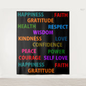 Positive Worte Wandteppich (Vorderseite)