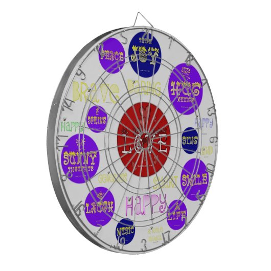 Positive Wörter - kundenspezifische Dartscheibe (Vorderseite Links)