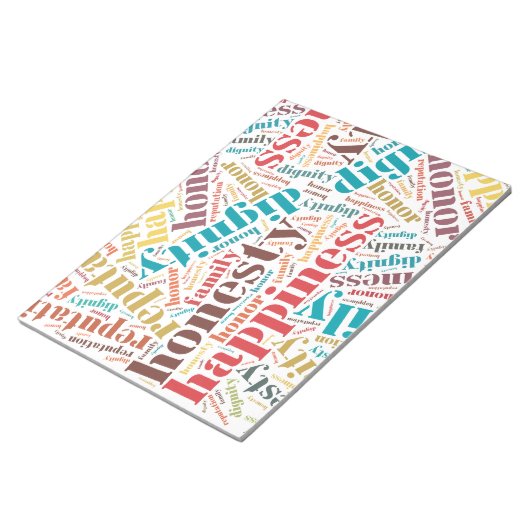 Positive Wörter Notizblock (angewinkelt)