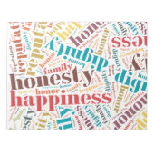 Positive Wörter Notizblock (Vorderseite)