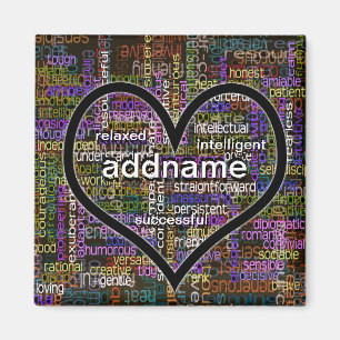 Positive Wörter über Sie Magnet