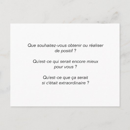 "Positive Ziele" Postkarte (Rückseite)