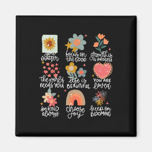 Positive Zitate Blumen Psychische Gesundheitsaufkl Magnet