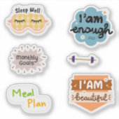 Positive Zitate Farbige Illustrationen Scrapbook Aufkleber (Vorderseite)