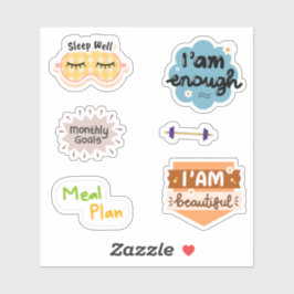 Positive Zitate Farbige Illustrationen Scrapbook Aufkleber