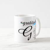 PositivEnergy Dankbarkeits-Tasse Kaffeetasse (VorderseiteRechts)