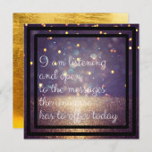 Positiver Affirmative Glitzer Lila/Gold Dankeskarte (Vorne/Hinten)