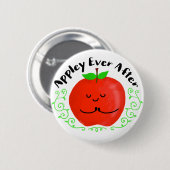 Positiver Apple Pun - Appley für immer Button (Vorne & Hinten)