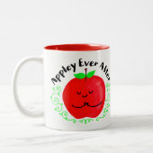 Positiver Apple Pun - Appley immer nach Zweifarbige Tasse (Links)