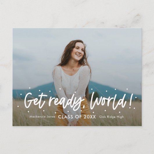 Positiver Ausblick EDITABLE COLOR Abschluss Postca Postkarte (Vorderseite)