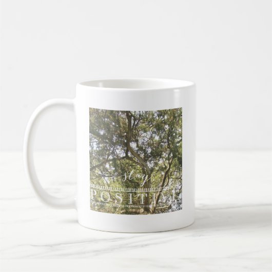 Positiver Baum bleibe Kaffeetasse (Links)