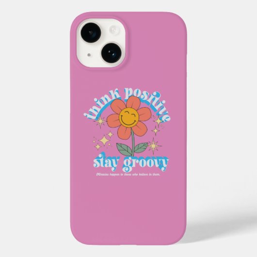 Positiver Bleibe Groovy Slogan Case-Mate iPhone Hülle (Rückseite)