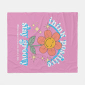 Positiver Bleibe Groovy Slogan Fleecedecke (Vorderseite (Horizontal))