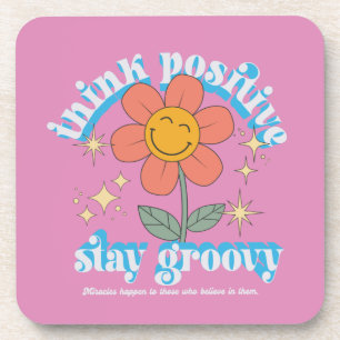 Positiver Bleibe Groovy Slogan Getränkeuntersetzer