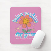 Positiver Bleibe Groovy Slogan Mousepad (Mit Mouse)