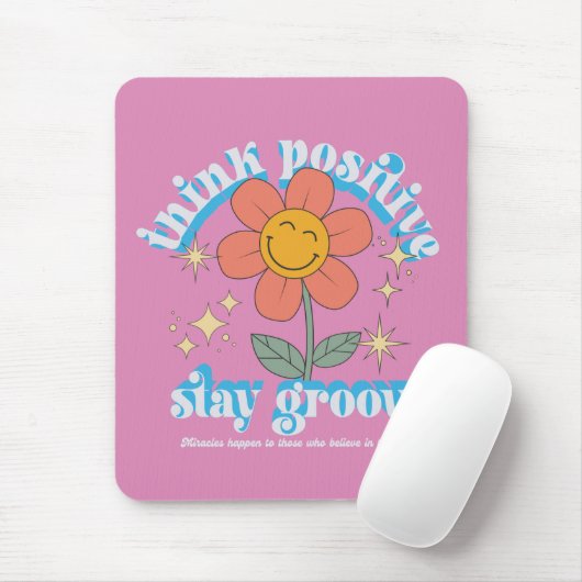 Positiver Bleibe Groovy Slogan Mousepad (Mit Mouse)