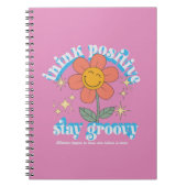 Positiver Bleibe Groovy Slogan Notizblock (Vorderseite)