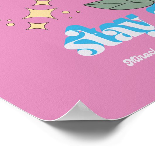 Positiver Bleibe Groovy Slogan Poster (Ecke)