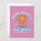 Positiver Bleibe Groovy Slogan Postkarte (Vorne/Hinten)