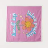 Positiver Bleibe Groovy Slogan Wandteppich (Vorderseite (Horizontal))