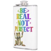 Positiver Boho-Frosch Hippie Flachmann (Links)
