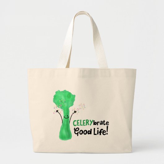 Positiver Celery Pun - Celerybrate Good Life Jumbo Stoffbeutel (Vorne)