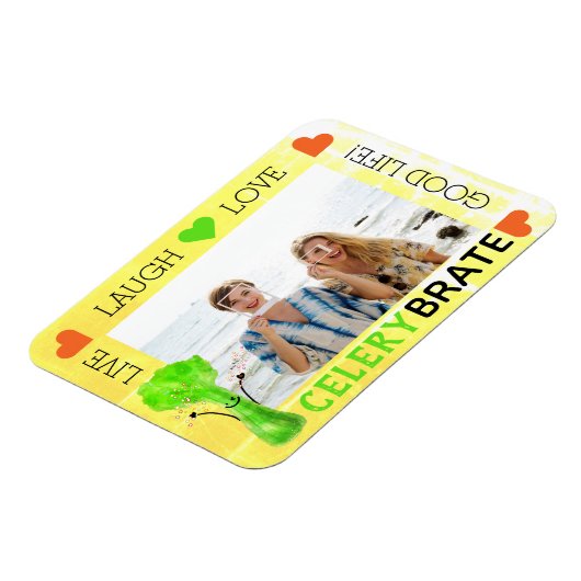 Positiver Celery Pun - Celerybrate Good Life Magnet (Linke Seite)