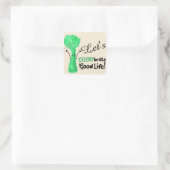 Positiver Celery Pun - Celerybrate Good Life Quadratischer Aufkleber (Tasche)