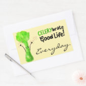 Positiver Celery Pun - Celerybrate Good Life Rechteckiger Aufkleber (Umschlag)