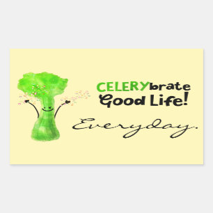 Positiver Celery Pun - Celerybrate Good Life Rechteckiger Aufkleber