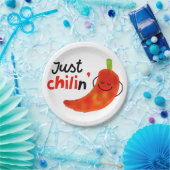 Positiver Chili Pfeffer Pun - Just Chilin Pappteller (Party)