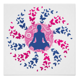 positiver Energiefrieden der Yogameditation des Poster