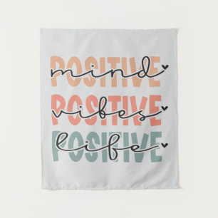 Positiver Geist belebt Leben Inspiration Zitat Wandteppich