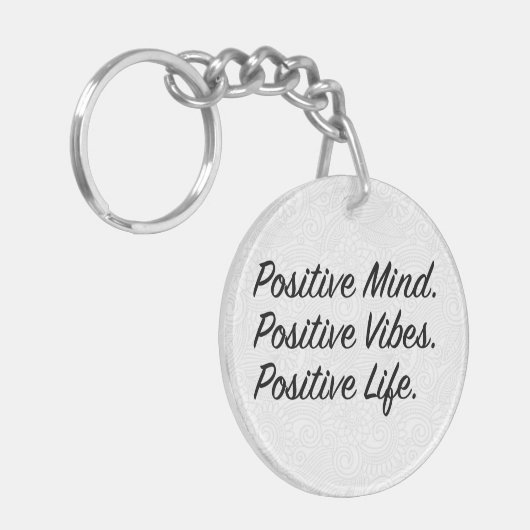 Positiver Geist. Positive Vibes. Positives Leben. Schlüsselanhänger (Vorderseite links)
