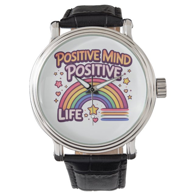Positiver Geist Positives Leben Armbanduhr (Vorderseite)