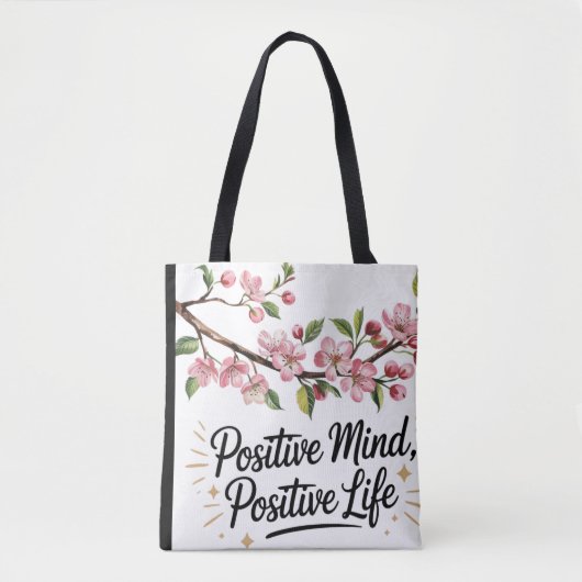 Positiver Geist, positives Leben - Inspirationsflo Tasche (Vorderseite)