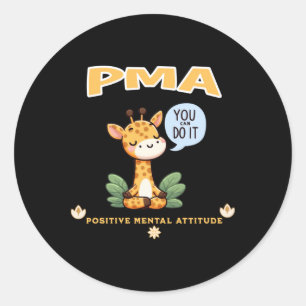 Positiver Giraffe-Sticker für die psychische Einst Runder Aufkleber