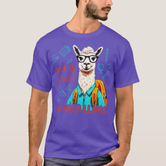 Positiver Lama mit Brille und Schulrucksack Ba T-Shirt