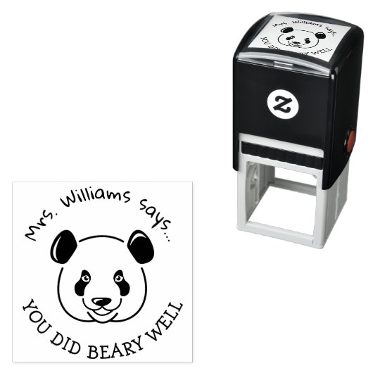 Positiver Lehrer Lob Panda Pun vorgedruckte Briefm Permastempel (Beispiel)