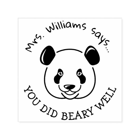Positiver Lehrer Lob Panda Pun vorgedruckte Briefm Permastempel (Design)