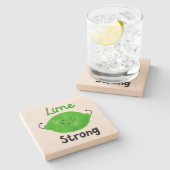 Positiver Limoner Pun - Limon stark Steinuntersetzer (Seitenansicht)