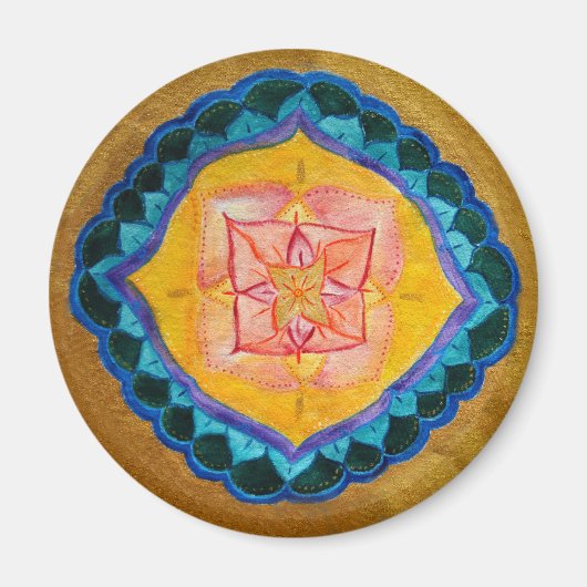 Positiver Mandala Standard, 5,7 cm Rundmagazin Magnet (Vorne)