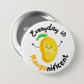 Positiver Mango Pun - Alltag ist Mangonificent Button (Vorne & Hinten)