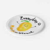 Positiver Mango Pun - Alltag ist Mangonificent Pappteller (Schrägansicht)