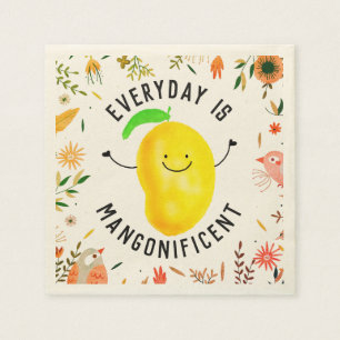 Positiver Mango Pun - Alltag ist mangonificent Serviette